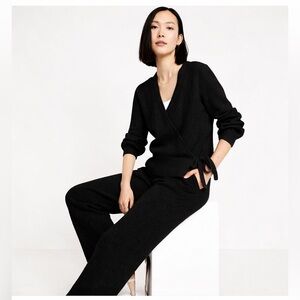 NWT Old Navy Sosoft Tie-Waist Sweater Wrap Cardigan Matching Set Black XS / S